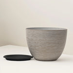 Load image into Gallery viewer, Textured White - Planter Side Table Decor | Standalone Decorative Piece | Garden Decor