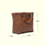 Load image into Gallery viewer, Summer Escape Basket Tote Bag | Foldable Tote Basket | Bamboo Bag