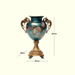 Load image into Gallery viewer, Sapphire Bloom Vase Decorative Vase | Polyresin Vase|Floral Vase|Home Decor|Tabletop Decor|Decorative Accents|Home Decor Accents|Statement Piece | Hand painted Vase