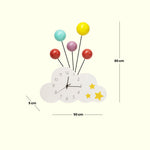Load image into Gallery viewer, Whimsical Cloud and Balloon - Wall Clock | Hanging Clock | Decorative Clock | Home Decor | Wall Decor | Decor