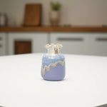 Load image into Gallery viewer, Mini Ruffled Ceramic Vase - Blue and Cream Ceramic flower vase | decorative vases | small vases for flowers | Ceramic near me | flower vase online | vase for living room | decorative vases for living room | Ceramic home decor items