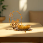 Load image into Gallery viewer, Gold-Tone Floral Pooja Bowl - Pooja Bowl | Spiritual Decor