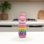 Load image into Gallery viewer, Math Puzzle Water Bottle(Pink) water bottle | Water bottle for kids | Cute water bottles for kids