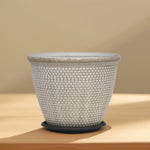 Load image into Gallery viewer, Woven White Planter - Side Table Decor | Standalone Decorative Piece | Garden Decor | Planter | Decorative Planter