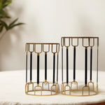 Load image into Gallery viewer, Geometric Glam Table Set - Accent Table | End Table|Side Table|Metal Table|Glass Top Table|Geometric Design|Living Room Furniture|Decorative Furniture|Stylish Furniture|Home Decor