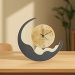 Load image into Gallery viewer, Modern Moon Shaped - Wall Clock | Hanging Clock | Decorative Clock | Home Decor | Wall Decor