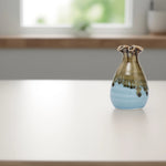 Load image into Gallery viewer, Brown and Blue Ombre Ceramic Vase - Ceramic flower vase | decorative vases | small vases for flowers | Ceramic near me | flower vase online | vase for living room | decorative vases for living room | Ceramic home decor items