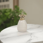 Load image into Gallery viewer, Classic Ceramic Vase - Cream and Brown Ceramic flower vase | Decorative vases | small vases for flowers | vase for living room | Decorative Vases for living room | Ceramic home decor items | Ceramic Vases Online India