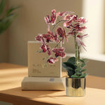 Load image into Gallery viewer, Golden Bloom(Crimson) - Flowers For Decor | Crimson Flowers Decor | Shelves Decor