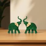 Load image into Gallery viewer, Gold & Emerald Elephant Emerald Elephant Statue | Table Top Decor | Living Room Decor