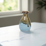 Load image into Gallery viewer, Brown and Blue Ombre Ceramic Vase - Ceramic flower vase | decorative vases | small vases for flowers | Ceramic near me | flower vase online | vase for living room | decorative vases for living room | Ceramic home decor items