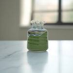 Load image into Gallery viewer, Green Ceramic Vase with Blue Neck Ceramic flower vase | decorative vases | small vases for flowers | Ceramic near me | flower vase online | vase for living room | decorative vases for living room | Ceramic home decor items