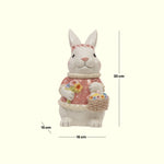 Load image into Gallery viewer, Pink Bunny Cookie Stasher - Ceramic bunny figurines with flower baskets for Easter decor | Hand-painted ceramic bunny| Whimsical spring decor ceramic bunnies | Bunny Cookie Stasher | Cute cookie Stasher | Home Decor | Kitchen Ware