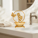 Load image into Gallery viewer, Butterfly Dreams Bowl Pooja Bowl | Spiritual Decor | Floral Decor | Metal Bowl