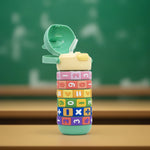 Load image into Gallery viewer, Math Puzzle Water Bottle(Green) water bottle | Water bottle for kids | Cute water bottles for kids