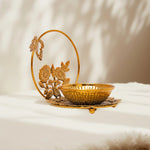 Load image into Gallery viewer, Gold-Tone Floral Pooja Bowl - Pooja Bowl | Spiritual Decor
