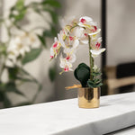 Load image into Gallery viewer, Golden Bloom(White) - Flowers For Decor | White Flowers Decor | Shelves Decor