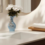 Load image into Gallery viewer, Celestial Blue Floral Vase Pastel Floral | Flower Vase | Ceramic Vases | Home Decor Gifts | Living Room Decor | Flower Vase for Table