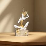 Load image into Gallery viewer, Golden Grace - White Statue | Home Decor | Luxury Home Decor