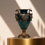 Load image into Gallery viewer, Regal Bloom Vase - Decorative Vase | Polyresin Vase|Floral Vase|Home Decor|Tabletop Decor|Decorative Accents|Home Decor Accents|Statement Piece | Hand painted Vase