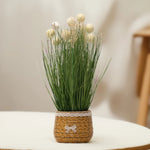 Load image into Gallery viewer, Artificial Pom Pom Grass - Arrangement in Decorative Pot Wall Art | Home Decor | Vase Decor | Vintage Decor