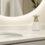 Load image into Gallery viewer, Brown and Cream Ceramic Vase with Textured Top - Ceramic flower vase | decorative vases | small vases for flowers | Ceramic near me | flower vase online | vase for living room | decorative vases for living room | Ceramic home decor items