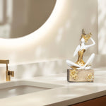Load image into Gallery viewer, Golden Grace - White Statue | Home Decor | Luxury Home Decor