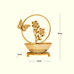 Load image into Gallery viewer, Butterfly Dreams Bowl Pooja Bowl | Spiritual Decor | Floral Decor | Metal Bowl