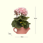 Load image into Gallery viewer, Geranium teapots(Peach) - Flowers For Decor | Peach Flowers Decor | Shelves Decor