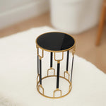 Load image into Gallery viewer, Geometric Glam Table Set - Accent Table | End Table|Side Table|Metal Table|Glass Top Table|Geometric Design|Living Room Furniture|Decorative Furniture|Stylish Furniture|Home Decor