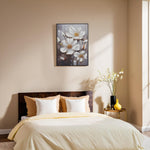 Load image into Gallery viewer, Pure Elegance – White Floral Wall Canvas Art Decor| Wall Hanging| Flower Art | Floral Art| Home Decor| Wall Decor