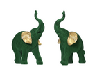 Load image into Gallery viewer, Gold & Emerald Elephant Emerald Elephant Statue | Table Top Decor | Living Room Decor