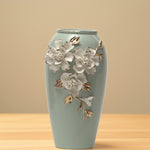 Load image into Gallery viewer, Floral Ceramic Vase(Mint) - Flower Vase | Ceramic Vase | Home Decor