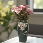 Load image into Gallery viewer, Floral Ceramic Vase(Dark Green) - Flower Vase | Ceramic Vase | Home Decor | Dark Green Vase