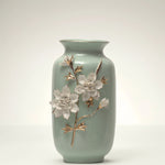 Load image into Gallery viewer, Mint Green Floral Vase Flower Vase | Ceramic Vase | Home Decor | Floral Vase