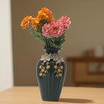 Load image into Gallery viewer, Embellished Vase(Green) - Ceramic Vases | Home Decor | Living Room Decor | Center Table Decor