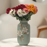 Load image into Gallery viewer, Mint Green Floral Vase Flower Vase | Ceramic Vase | Home Decor | Floral Vase