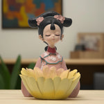 Load image into Gallery viewer, Yellow Lotus Meditative Figurine - Yoga Posture Statue | Home Decor | Yoga Woman Statues | Yoga Sculpture Online In India | Modern yoga figurine