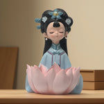 Load image into Gallery viewer, Pink Lotus Meditative Figurine - Yoga Posture Statue | Home Decor | Yoga Woman Statues | Yoga Sculpture Online In India | Modern yoga figurine