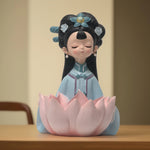 Load image into Gallery viewer, Pink Lotus Meditative Figurine - Yoga Posture Statue | Home Decor | Yoga Woman Statues | Yoga Sculpture Online In India | Modern yoga figurine