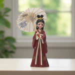Load image into Gallery viewer, Parasol Doll Figurine - Japanese Girl Figurine | Girl Figurines Storage Tray Resin | Chinese Palace Girl Figurine