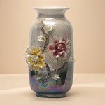 Load image into Gallery viewer, Floral Motif Flower Vase | Ceramic Vase | Home Decor | Pearl Vase