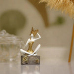 Load image into Gallery viewer, Golden Grace - White Statue | Home Decor | Luxury Home Decor