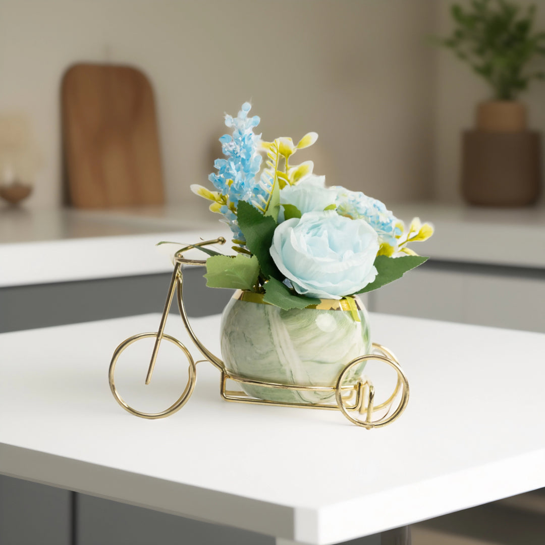 Bike Basket - Ceramic Planter| Home Decor | Table Top Plants