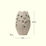 Load image into Gallery viewer, Floral Embossed Vase(White) - Flower Vase | Ceramic Vase | Home Decor | White Vase
