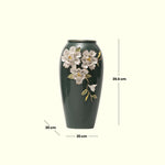 Load image into Gallery viewer, Floral Ceramic Vase(Dark Green) - Flower Vase | Ceramic Vase | Home Decor | Dark Green Vase
