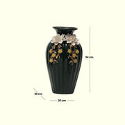 Embellished Vase(Green) -  Ceramic Vases | Home Decor | Living Room Decor | Center Table Decor