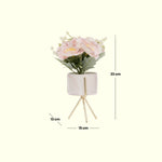 Load image into Gallery viewer, Pink Floral Arrangement in Marble-Style Ceramic Vase - Home Decor | Artificial Garden | Ceramic Planter | Marble Planter
