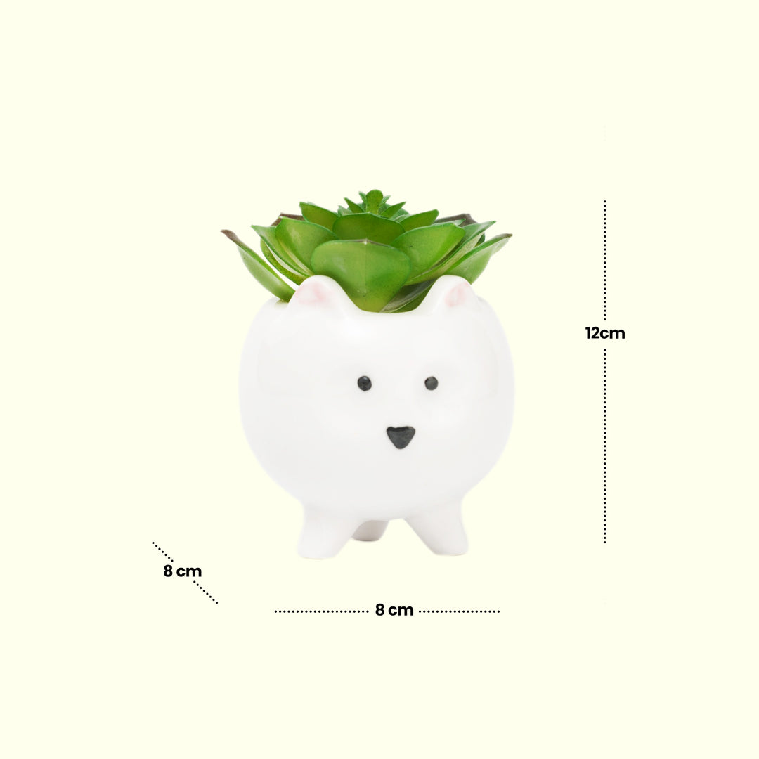 Cute Dog Ceramic Planter - Home Decor | Artificial Garden | Ceramic Vase | Dog Planter