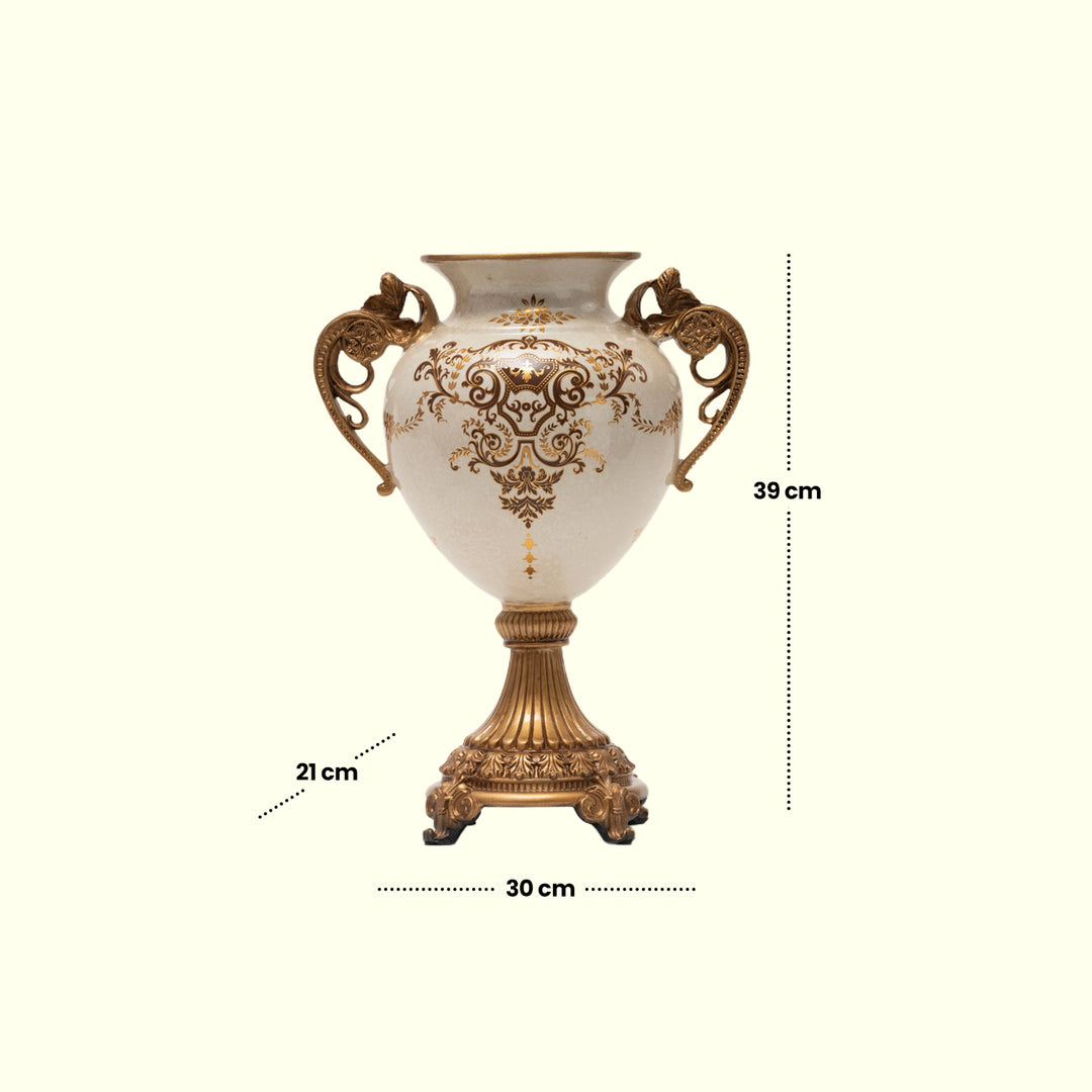 Opulent Elegance  Decorative Vase | Polyresin Vase|Floral Vase| Home Decor|Tabletop Decor|Decorative Accents|Home Decor Accents|Statement Piece | Hand painted Vase